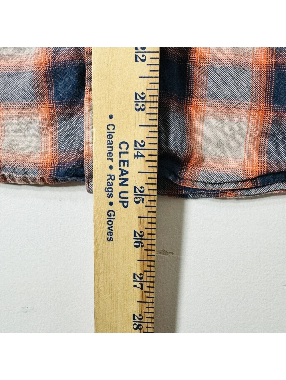 The North Face Button Down Shirt Short Sleeve Blue Orange Plaid Men’s Size Large